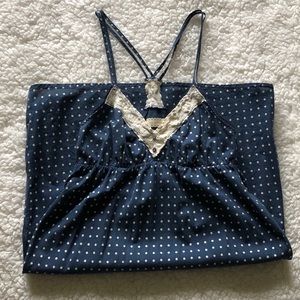 Navy Polka Dot Mini Dress Urban Outfitters